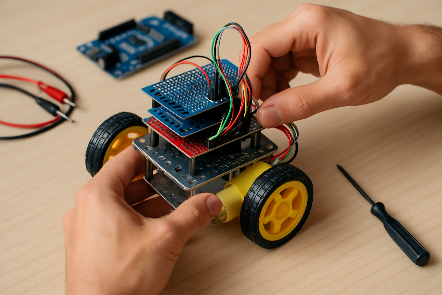 A hands-on robotics project in progress